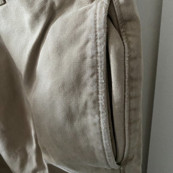 J.Crew Flannel Lined Broken In Men’s Tan Pants Cotton Regular Fit 34W 30L - Picture 5 of 13
